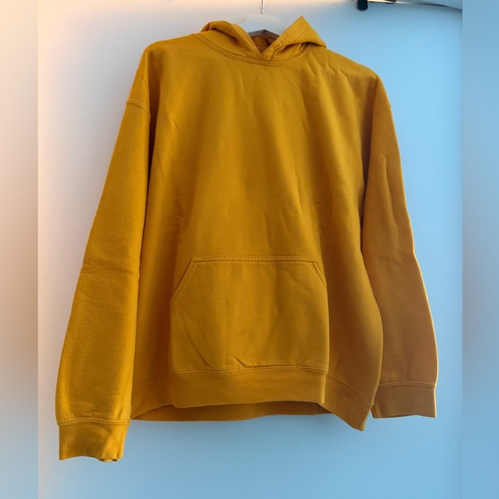 Missy empire Women's Mustard oversized cotton blend graphic Hoodie size L